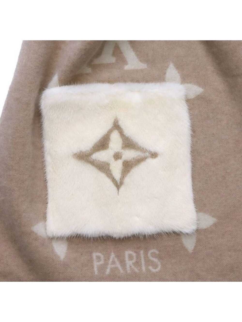 Louis Vuitton Muffler Cold Reykjavik Cashmere 100% Beige Scarf - Picture 5 of 8